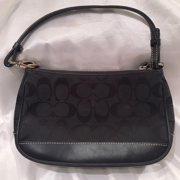 Coach Handbags - Coach Black Signature Demi Pouch Bag